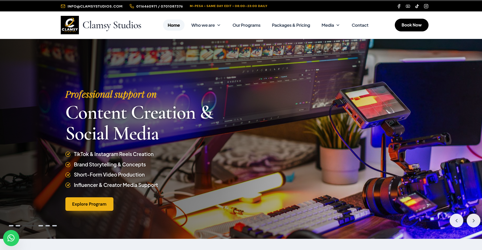 Clamsy Studios website
